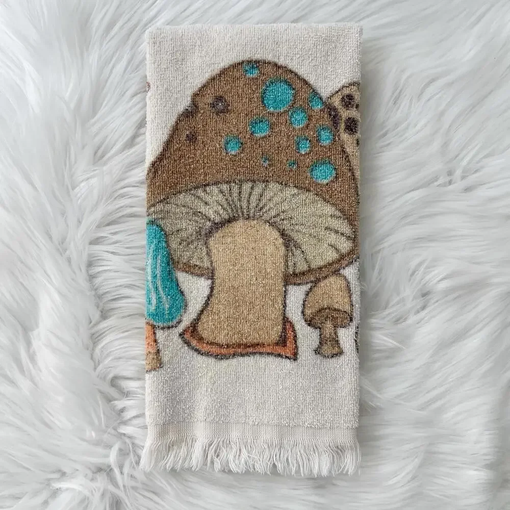 Cannon USA, vintage mushroom toadstool towel hand towel